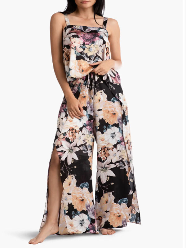 세이브돈(savdon),Midnight Bakery Lyric Floral Satin Pajamas